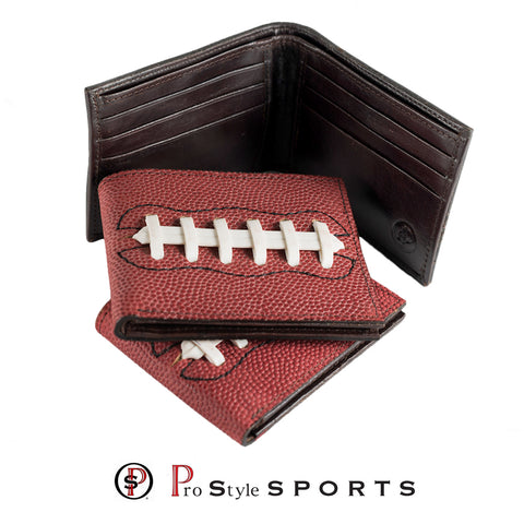Football Fans get a kick out of these Genuine Leather Laced  Football Wallets