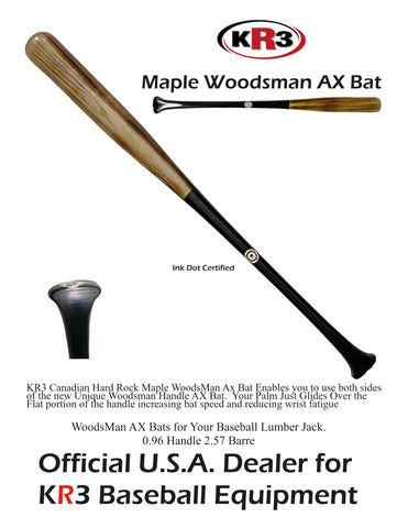 New KR3 WoodsMan AX Bat Increase Bat Speed Reduces Friction
