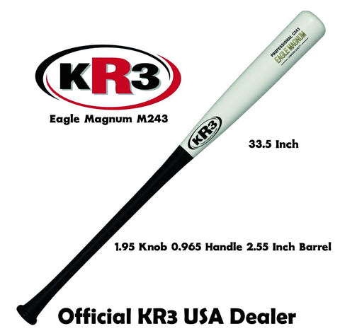 KR3 Eagle Maple Magnum Wood Baseball Bats M243 31, 32, 33, 33.5, 34 2 Month Warranty